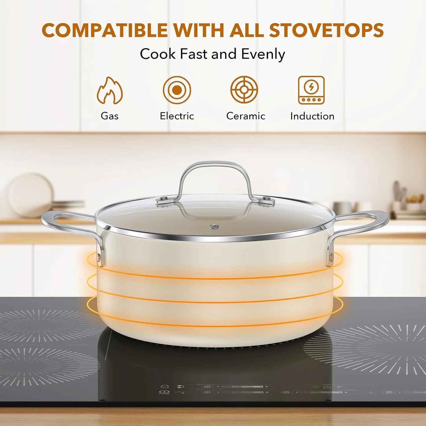 Hign Concerned Chemical Ceramic Cookware Set 11 Pcs
