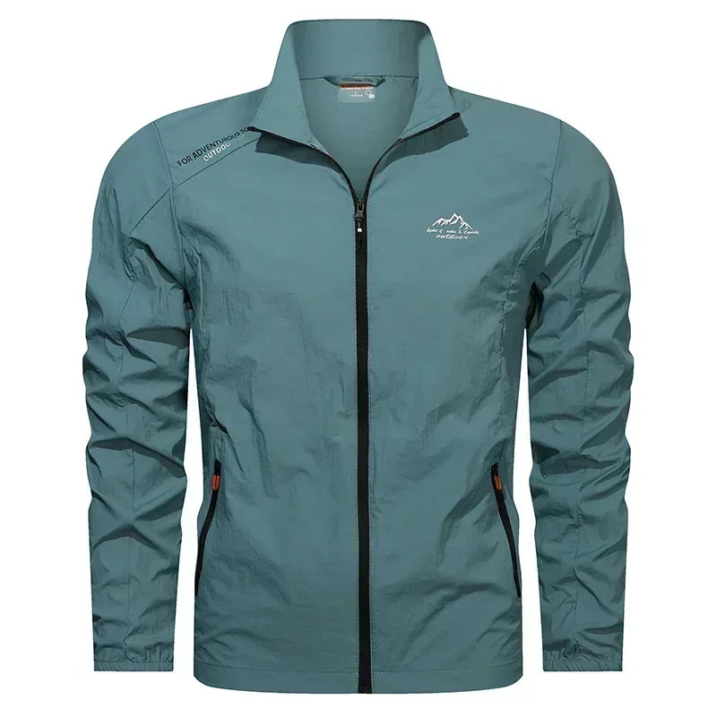 UPF100 Plus Men Windbreaker Zip Pockets UV Sun Jacket