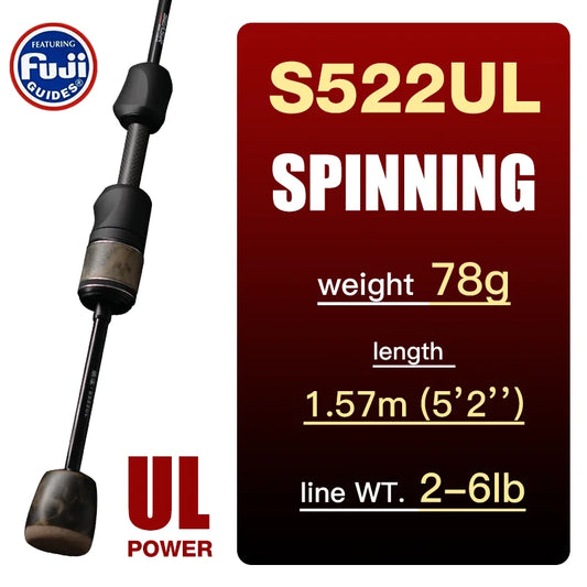 SeaSir Ultralight Carbon Spinning Rod With Fuji Guides