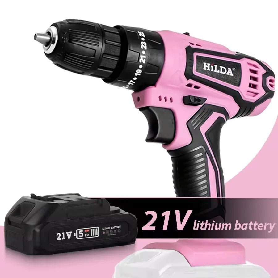 Hilda 21V Cordless Drill Kit With Battery And Bag Case