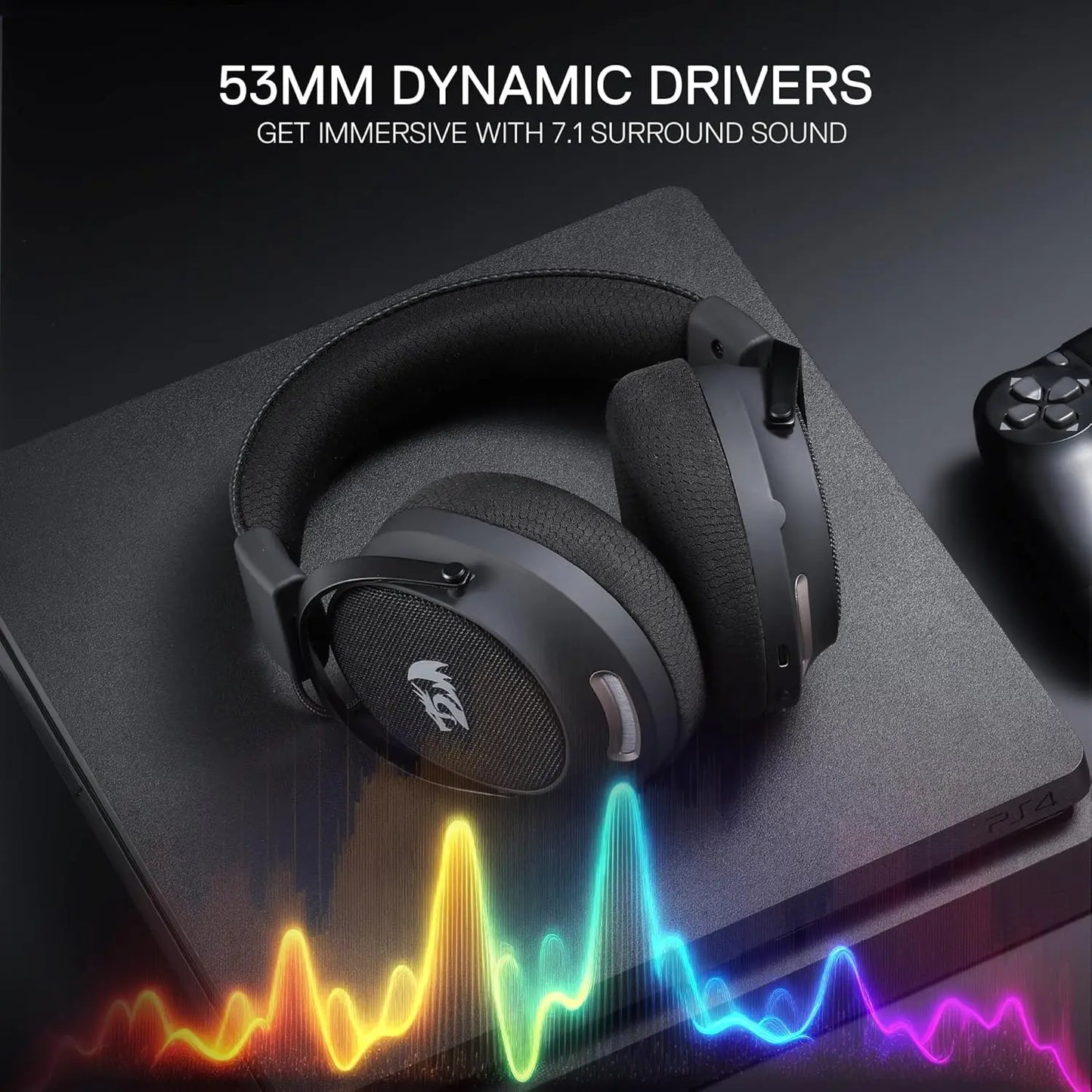Redragon H858 Gaming Headset 2.4GHz BT Wired For PC