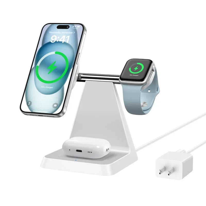 Iseyyox Magnetic 3 in 1 Wireless Charger for Apple iPhone