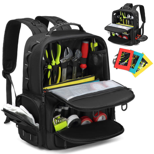 YH GSCN Heavy Duty Tool Backpack With Multiple Pouches