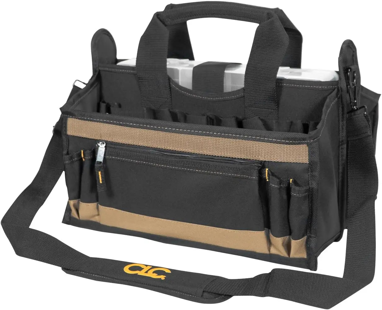16-Inch Center Tray Tool Bag with 16 Pockets, Durable and Spacious for Easy Organization
