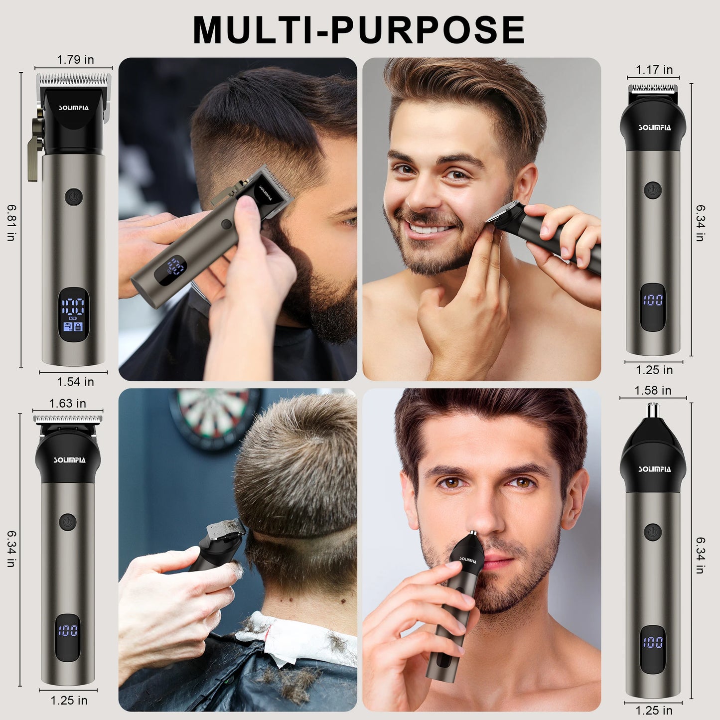 Solimpia Cordless Hair Clipper Set T Blade Barber Kit
