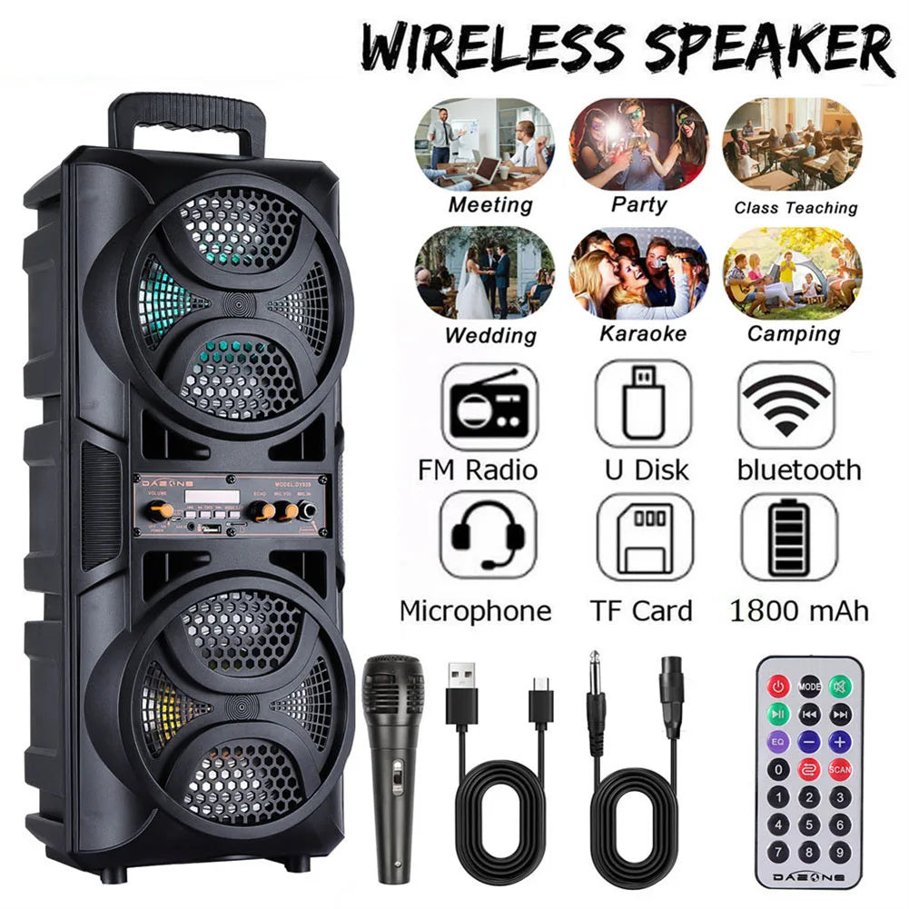 CURUK 3000W Portable Bluetooth Speaker Subwoofer Remote MIC