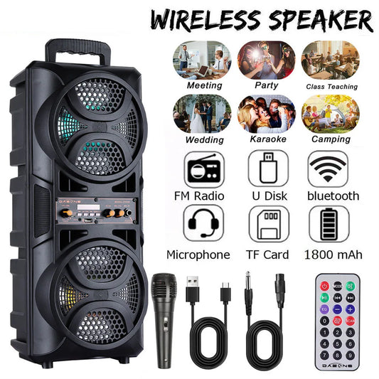 CURUK 3000W Portable Bluetooth Speaker Subwoofer Remote MIC