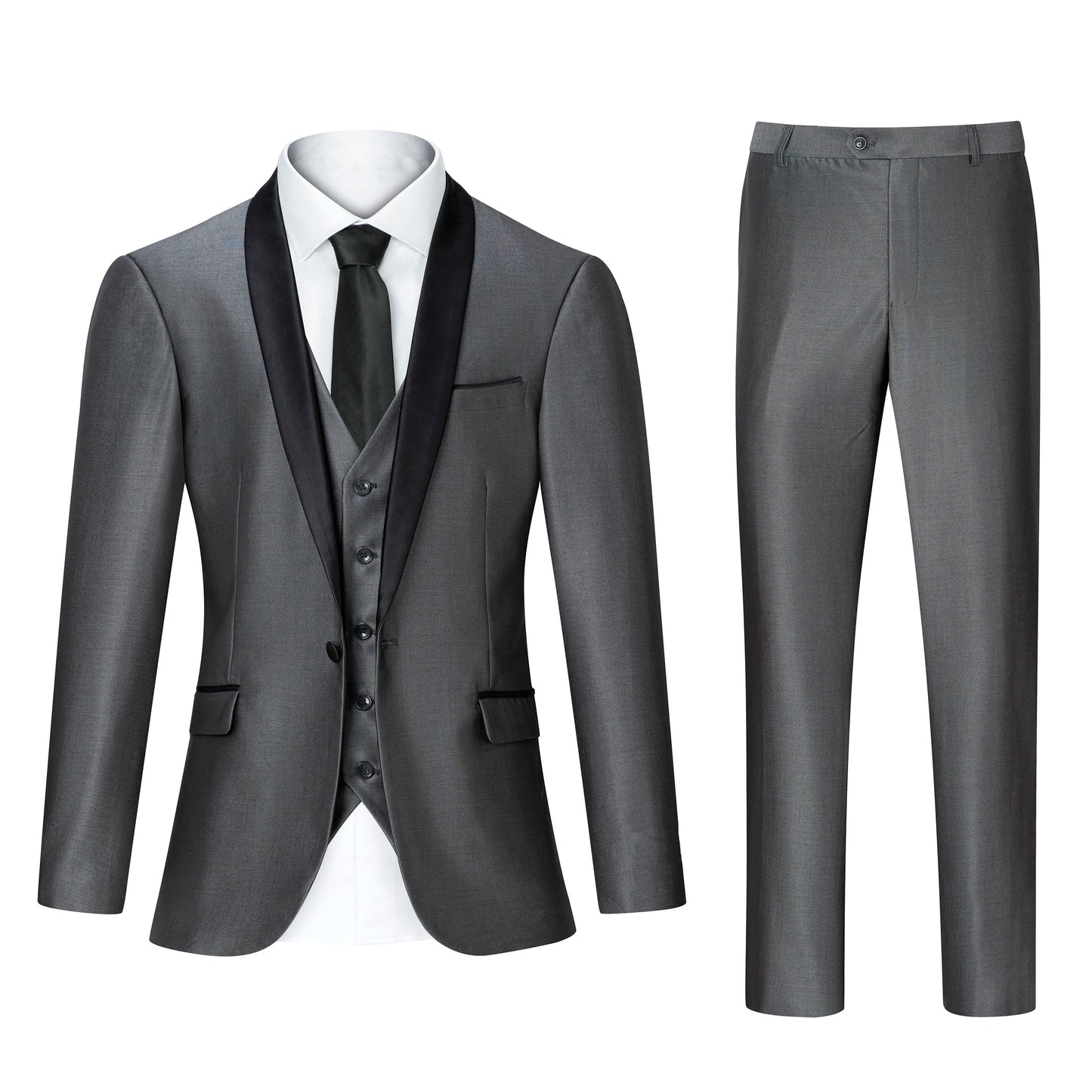 CN Zhejiang Men's 3 Piece Slim Fit Notch Lapel Suit