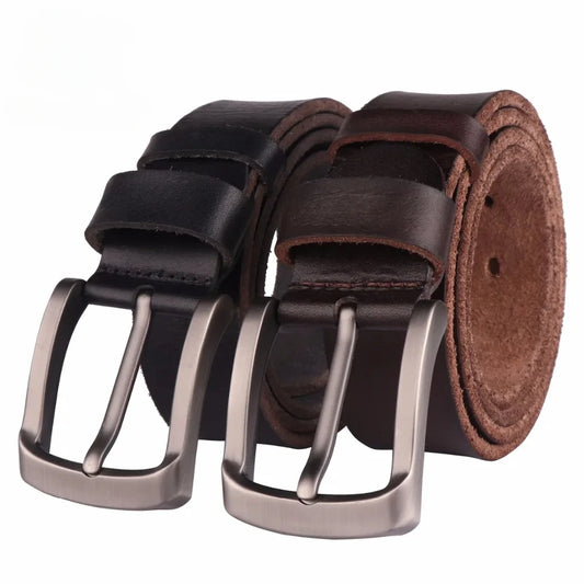 CCOOLERFIRE Full Grain Leather Mens Belt Genuine Cowhide