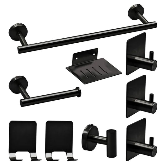 Bathroom Hardware Set 7Pcs Bathroom Towel Rack Including 16" Hand Towel Bars Toilet Paper Holders, Towel Rings, Robe Towel Hooks
