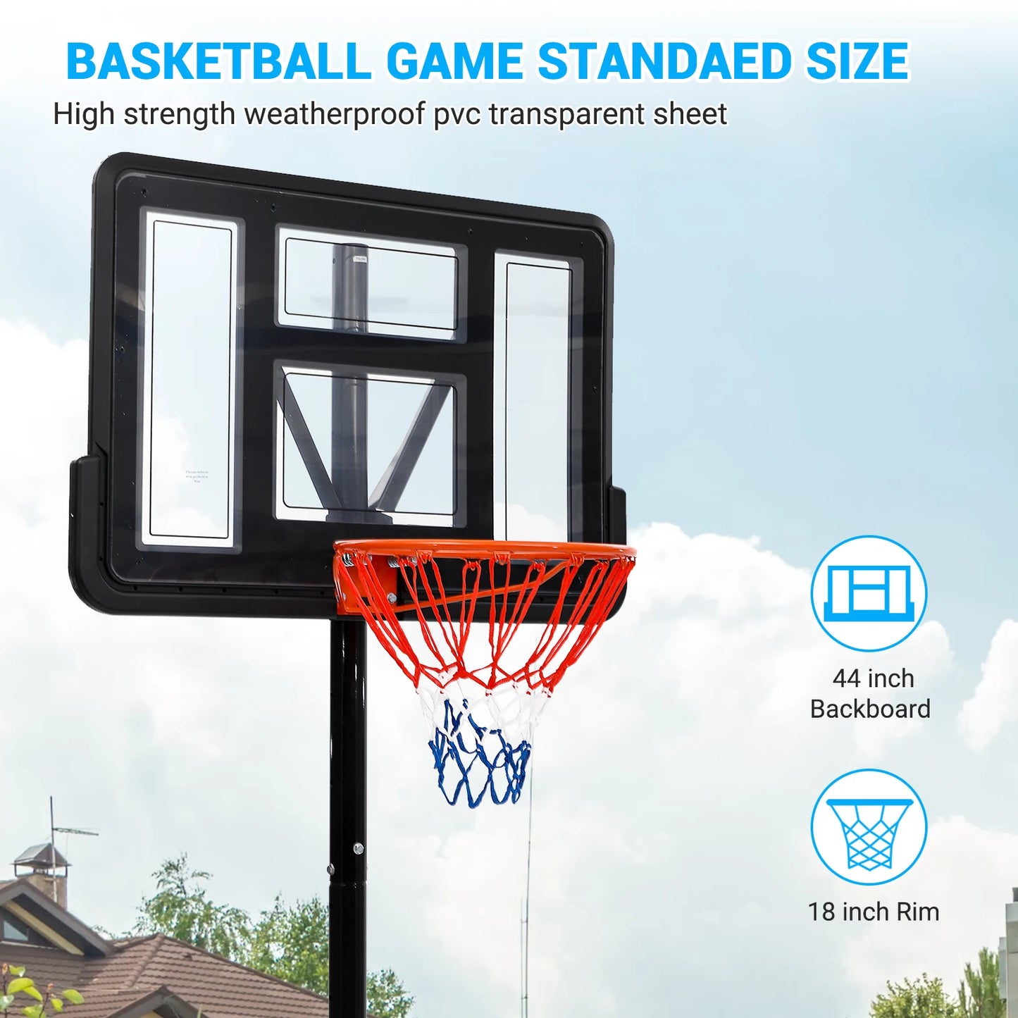HiMISSH Adjustable Outdoor Basketball Hoop Backyard