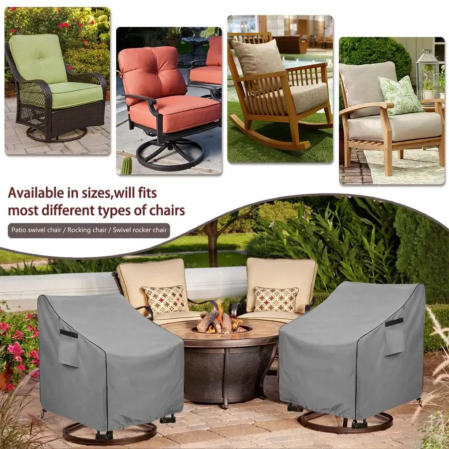 Outdoor Swivel Chair Cover 2 Pack,Outdoor Furniture Patio Chair Covers Waterproof Clearance,30 W x 34 D x 38.5 H Outdoor Lawn Pa