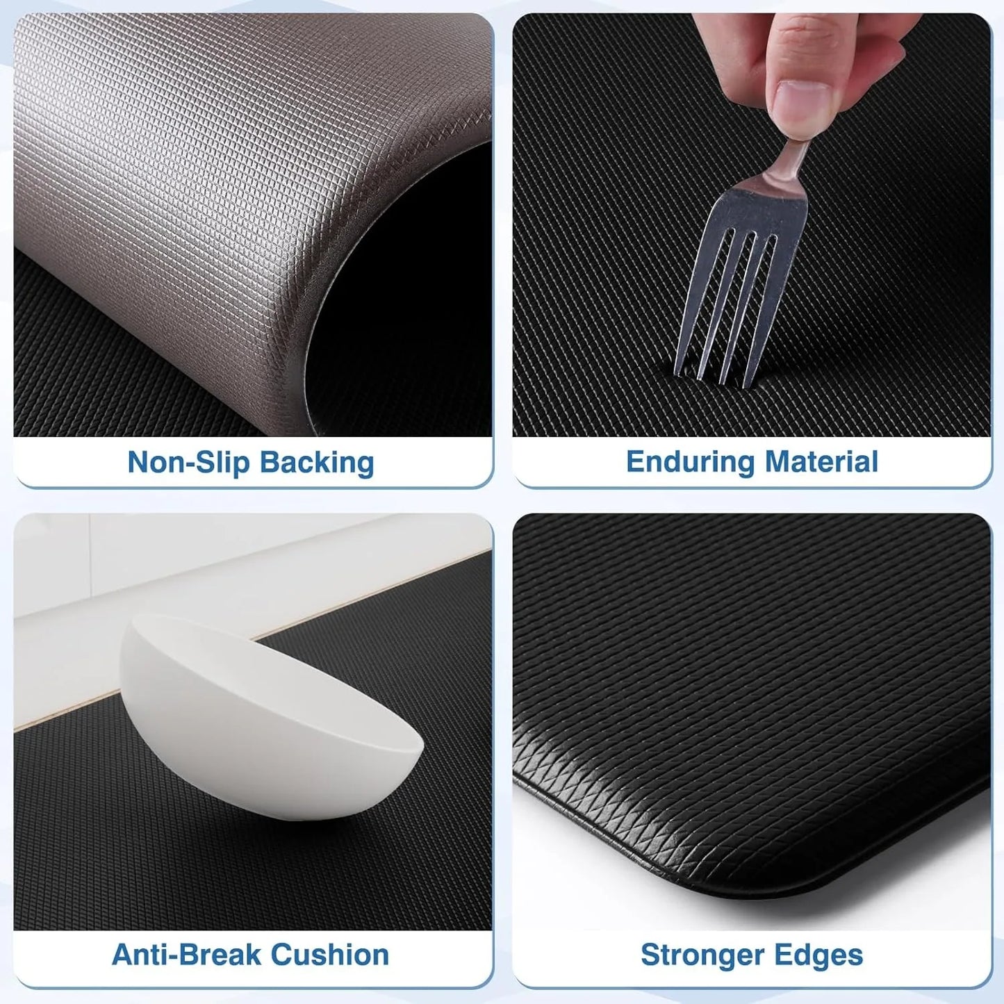 Hign-Concerned Anti Fatigue Kitchen Mat Cushioned Comfort