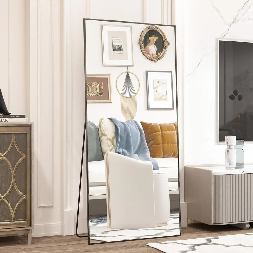 Hign Concerned Arched Floor Standing Mirror With Metal Frame