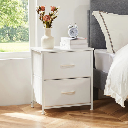 JHK Nightstand Bedside Table With Storage Drawers Cabinet