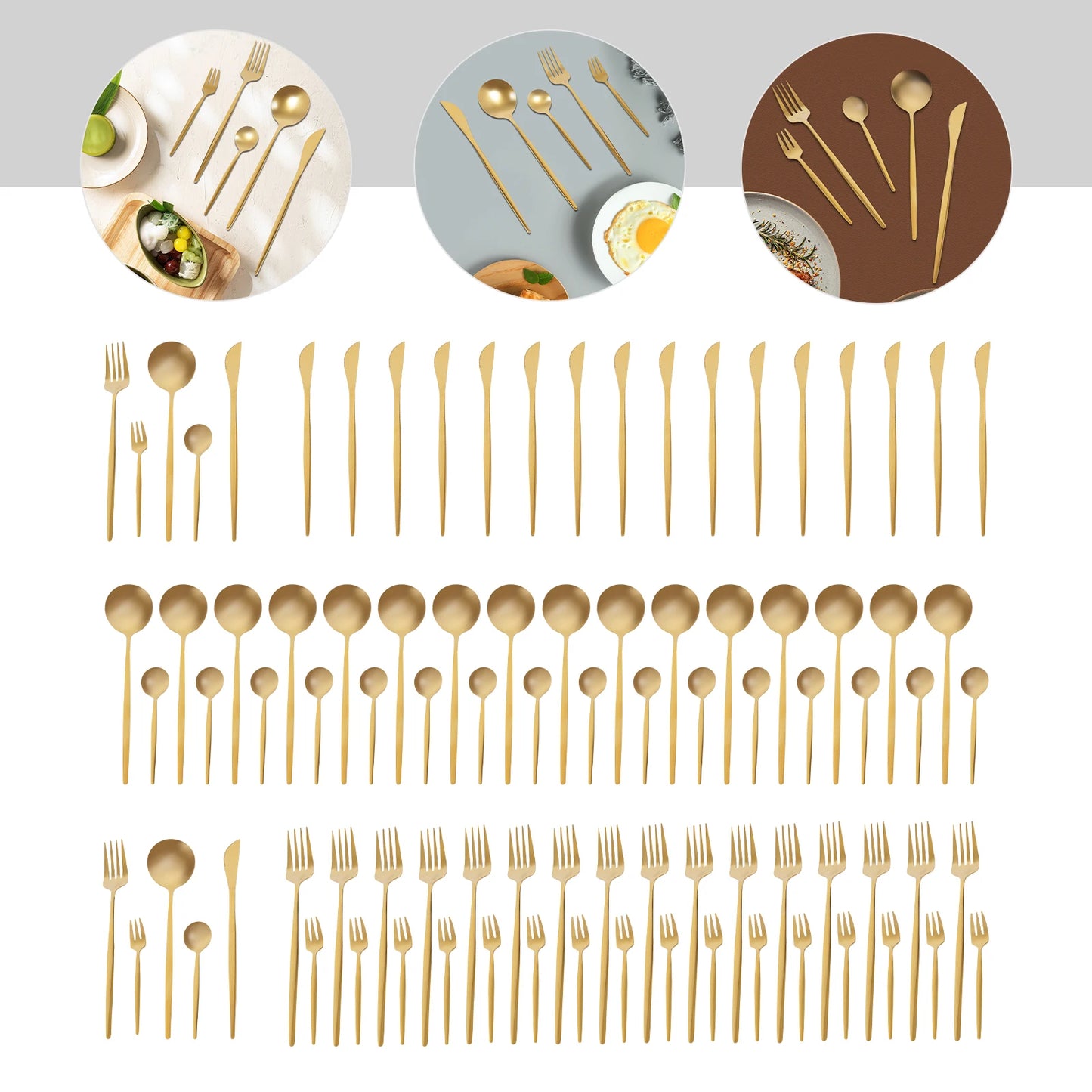 90-Piece Stainless Steel Flatware Set