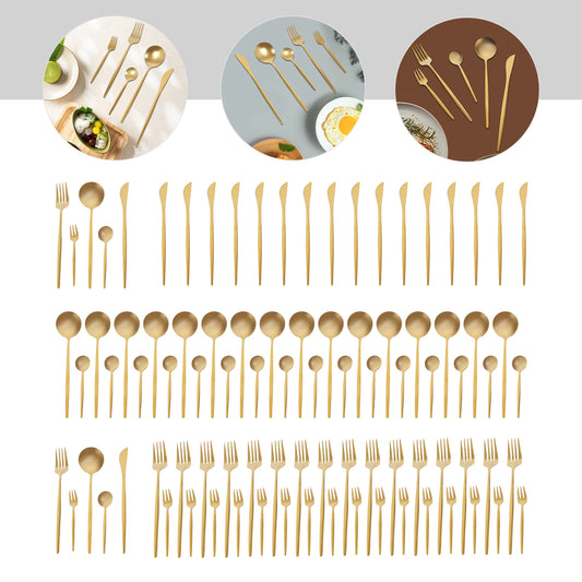 90-Piece Stainless Steel Flatware Set