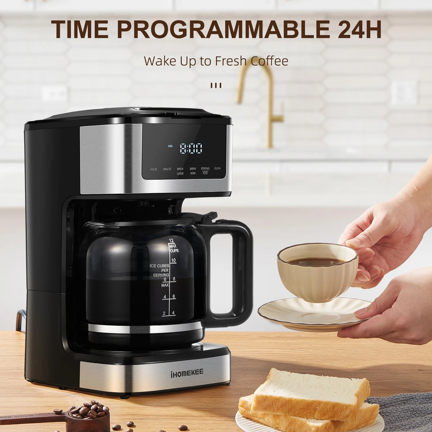 Yabano Programmable Drip Coffee Maker Iced Coffee Function