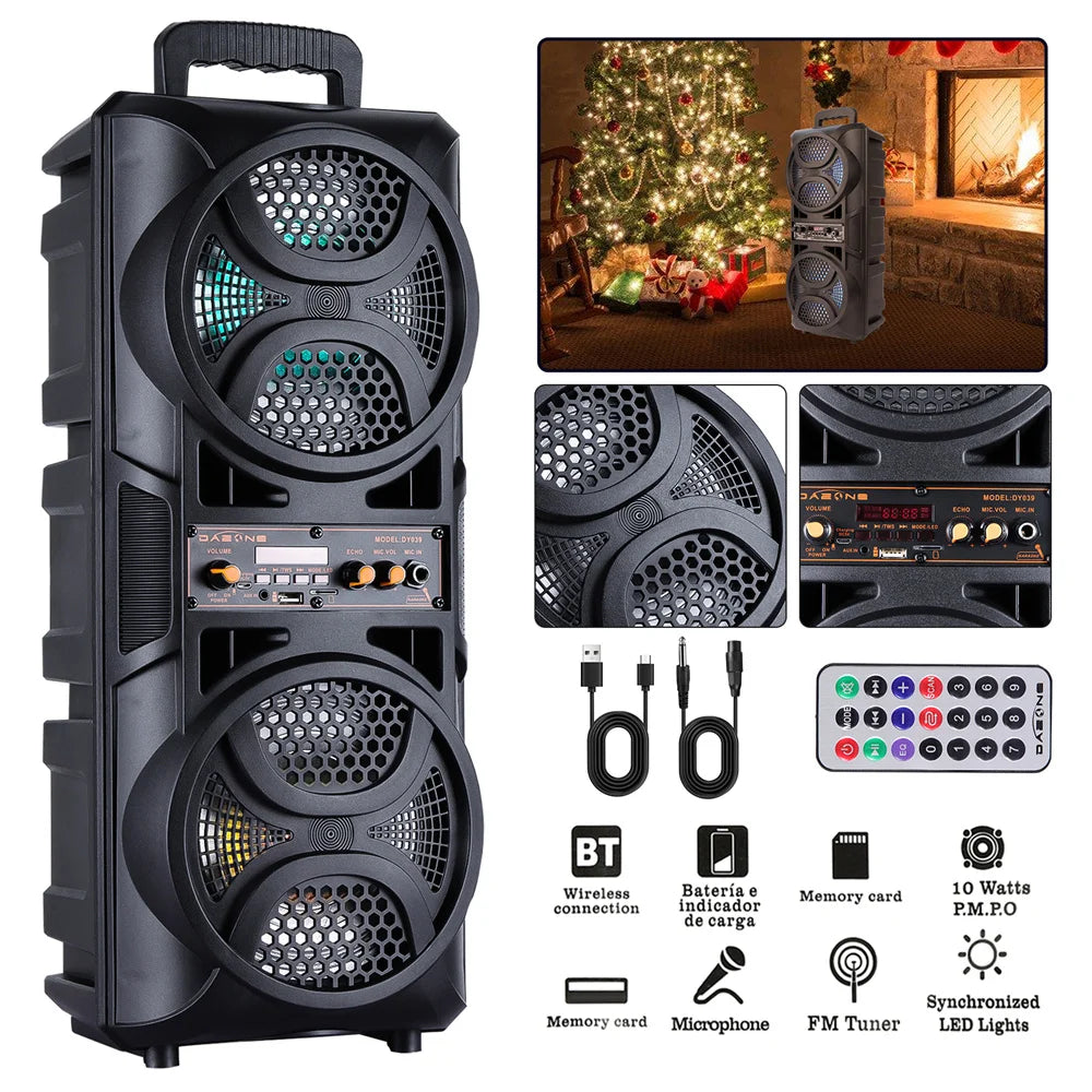 CURUK Portable 3000W Bluetooth Speaker With Subwoofer