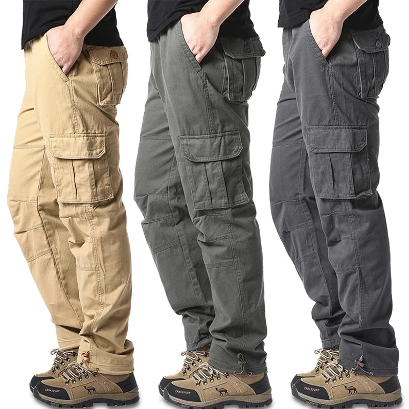 Enweig Pocket Overalls Pure Cotton Men Outdoor Work Pants