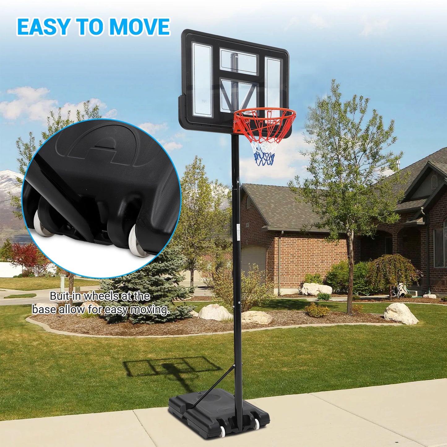 HiMISSH Adjustable Outdoor Basketball Hoop Backyard