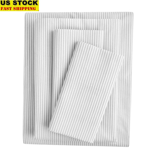 DUTRIEUX 300 Thread Count Striped Cotton Blend Bed Sheet Set