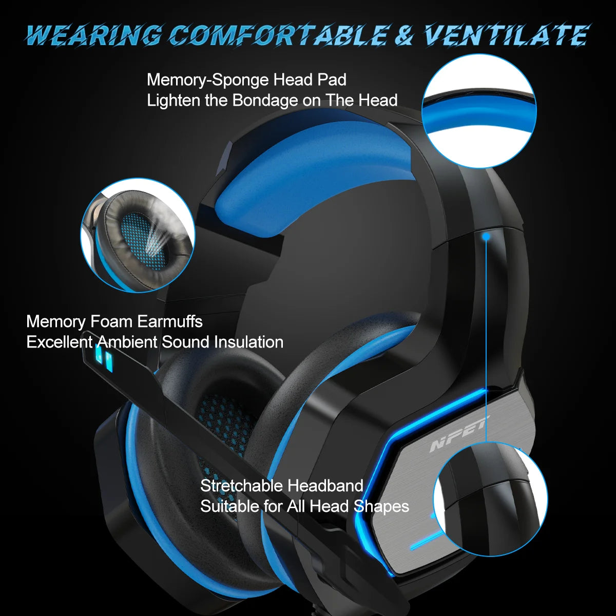 NPET HS10 Wired Gaming Headphones With Microphone Headset