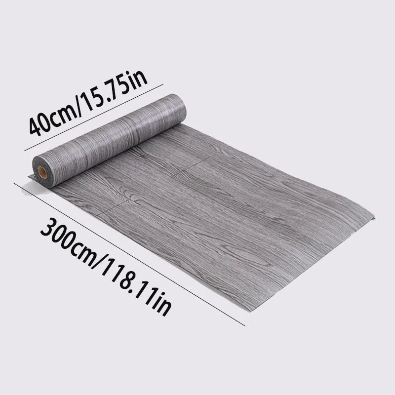 Peel and Stick Floor Tile，2 Roll Vinyl Flooring Roll 15.75"x 118.11"/25.8Sq.Ft Wood Grain Peel Stick Floor Tiles