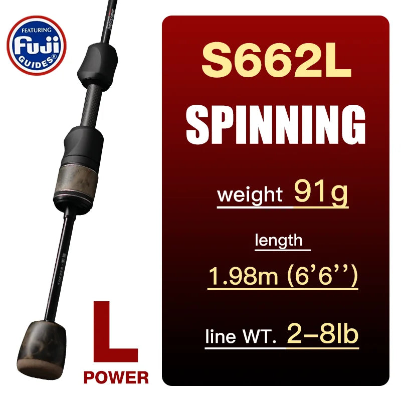 SeaSir Ultralight Carbon Spinning Rod With Fuji Guides