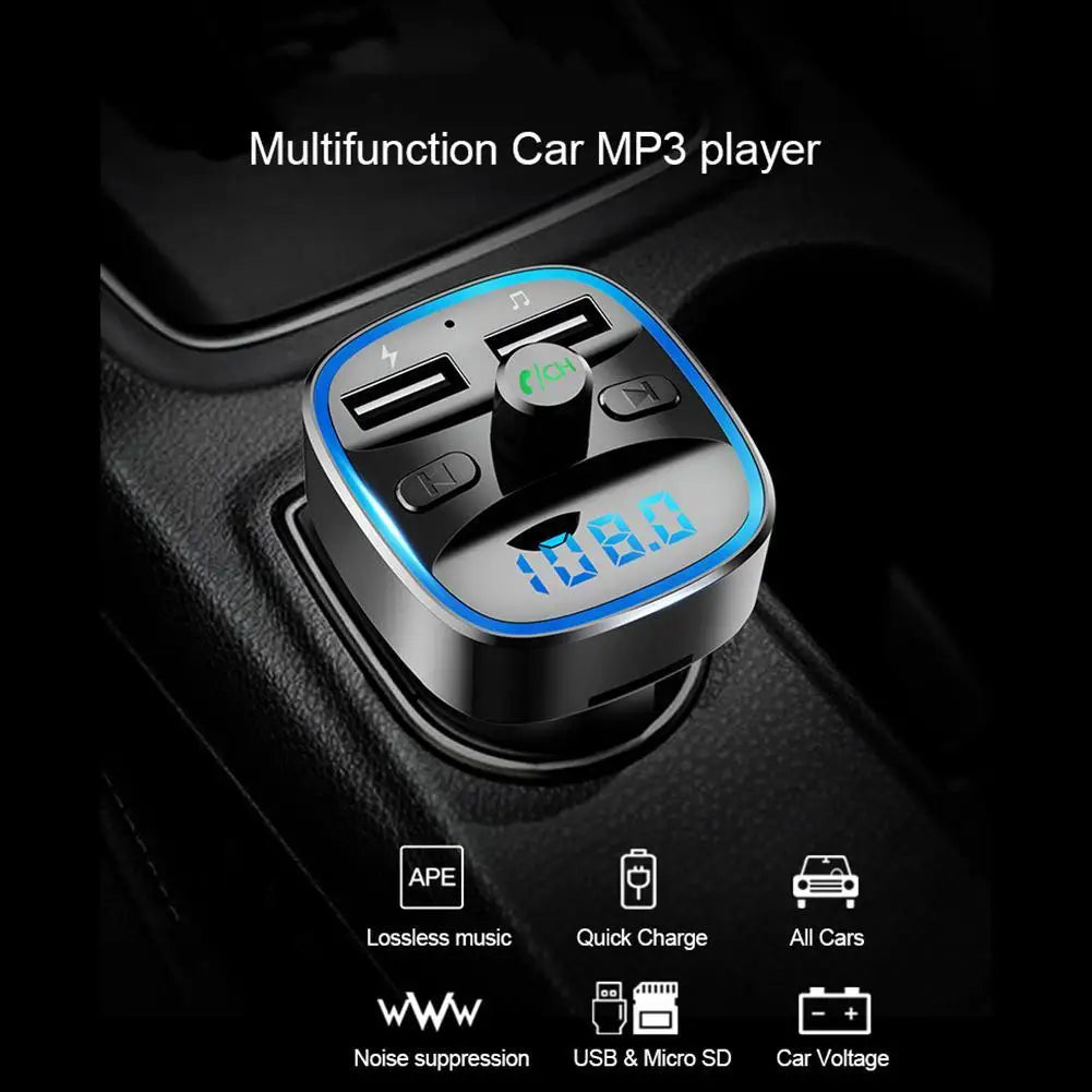 CoolMoon Car Bluetooth 5.0 FM Transmitter MP3 Player Charger
