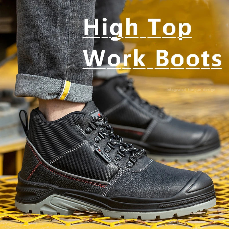 Kankeirr Waterproof Safety Shoes Men Steel Toe Work Boots