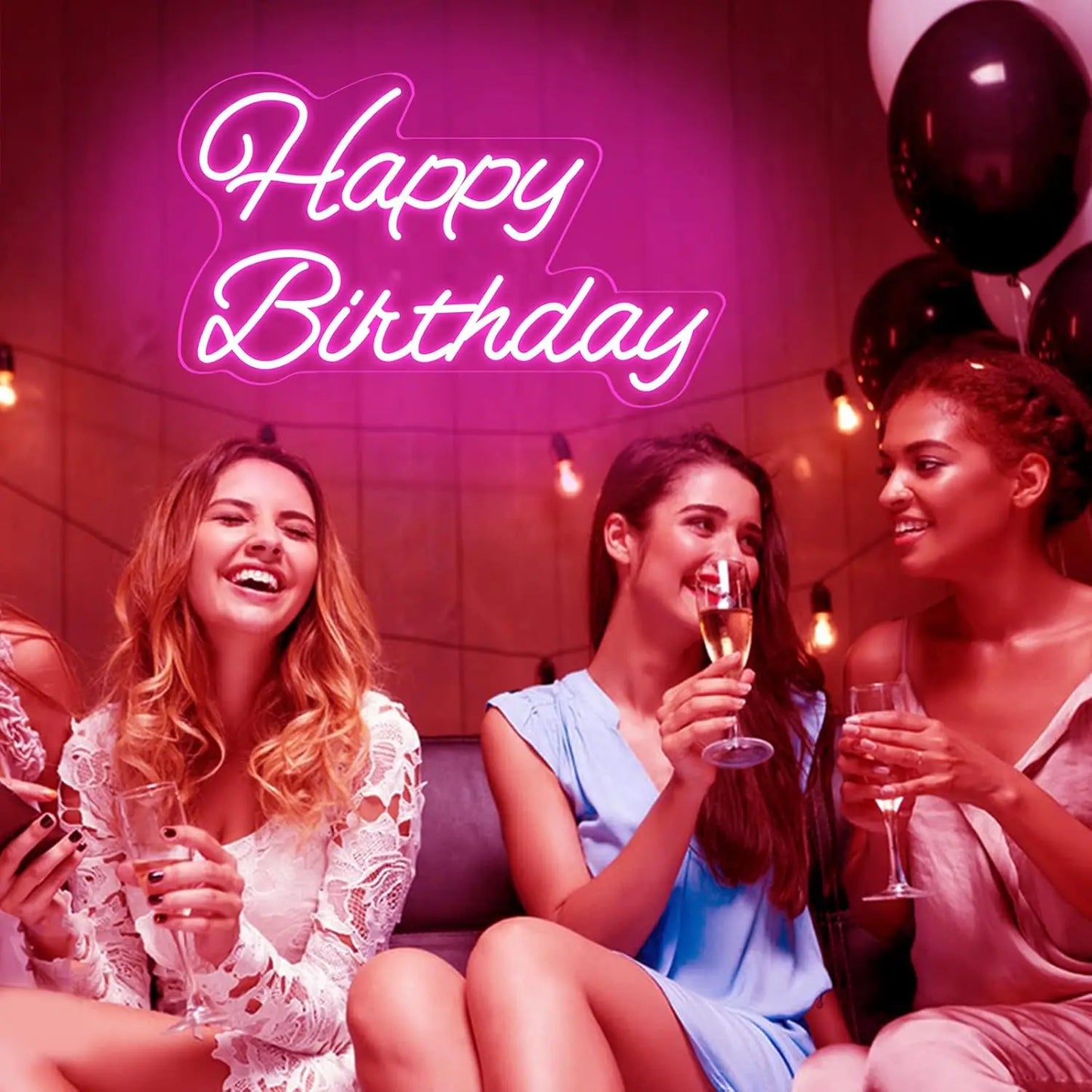Happy Birthday LED Neon Sign Dimmable Party Backdrop Wall Decor
