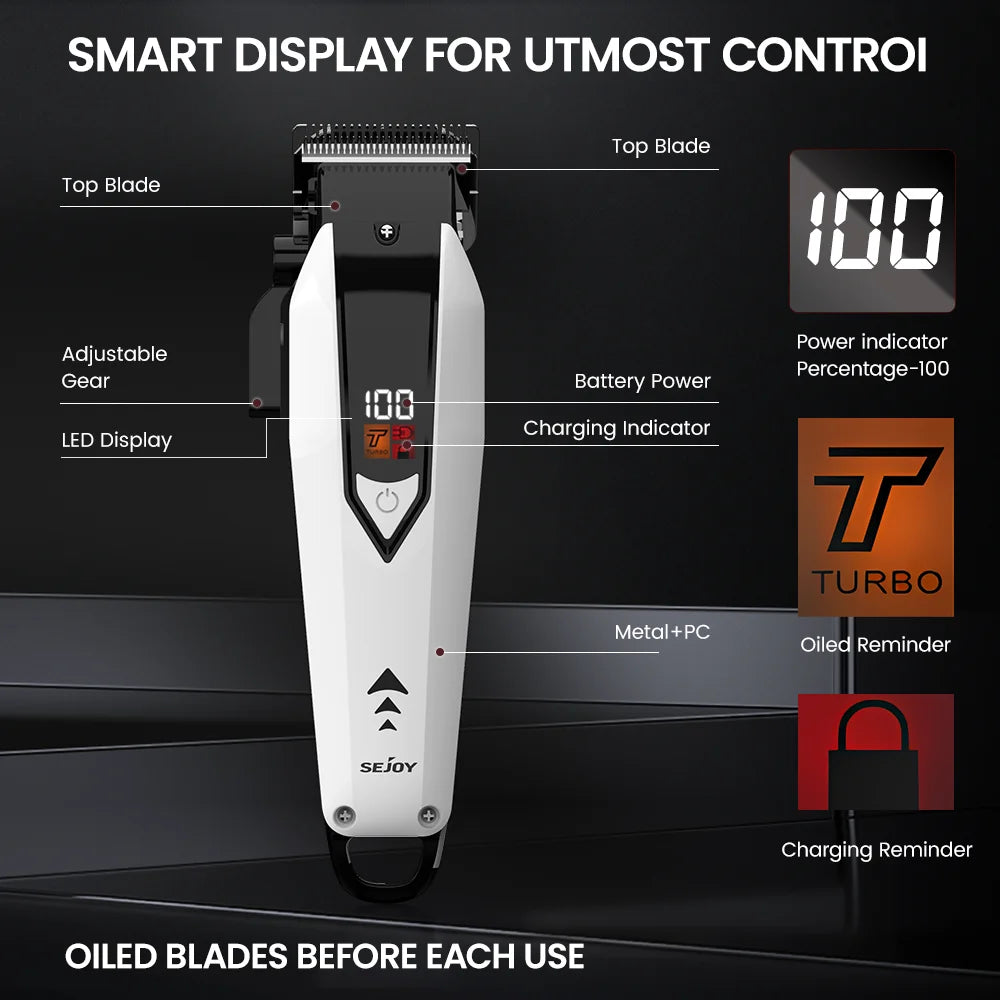 Sejoy Cordless Hair Clippers for Men With LED Display