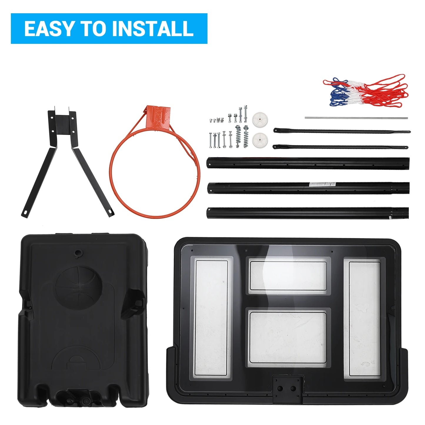 HiMISSH Adjustable Outdoor Basketball Hoop Backyard