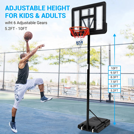 HiMISSH Adjustable Outdoor Basketball Hoop Backyard