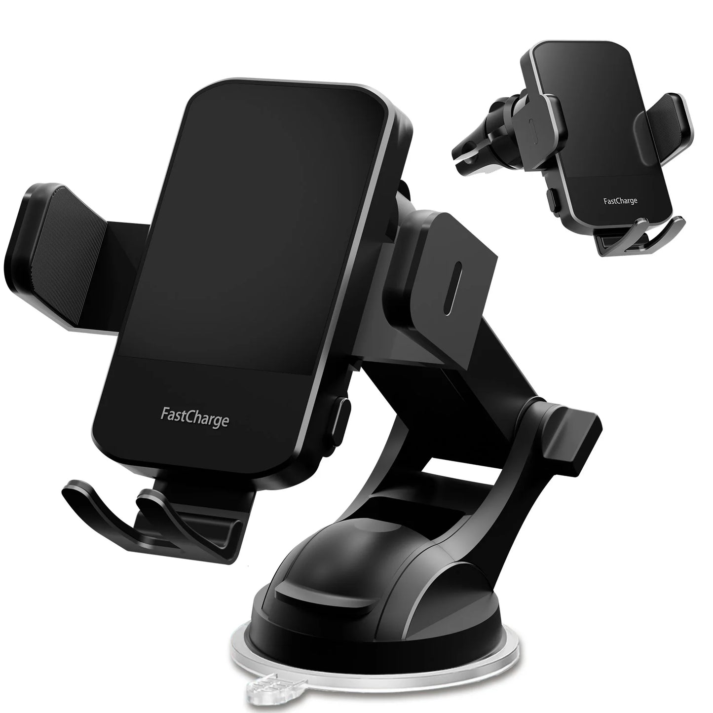 Wireless Car Charger Phone Holder 15W Fast Charge Station Mount Phone For IPhone 16 15 14 13 12 Pro Max 11 XR XS Samsung Galaxy