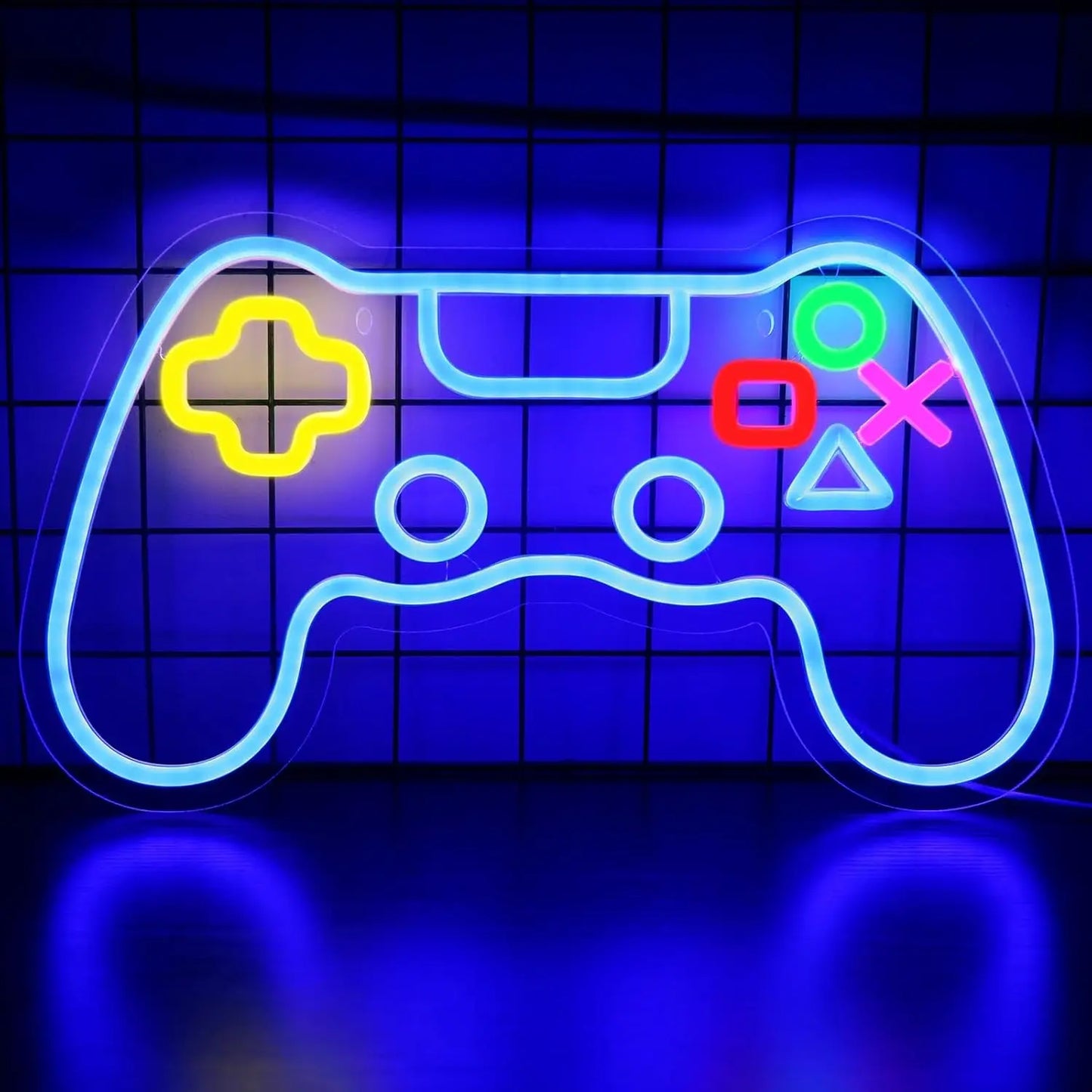 Gamer Neon Gamepad Shape Neon Gaming Sign for Boys Room, Dimmable LED Game Controller Neon USB Powered Colored Room Deco ration