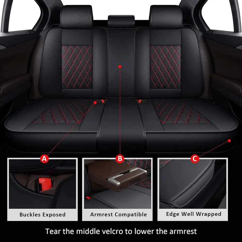 Waterproof Seat Cover Full Set Vehicle Cushion Cover Automotive Seat Protector Breathable Universal Fit for Most Sedan, Truck an