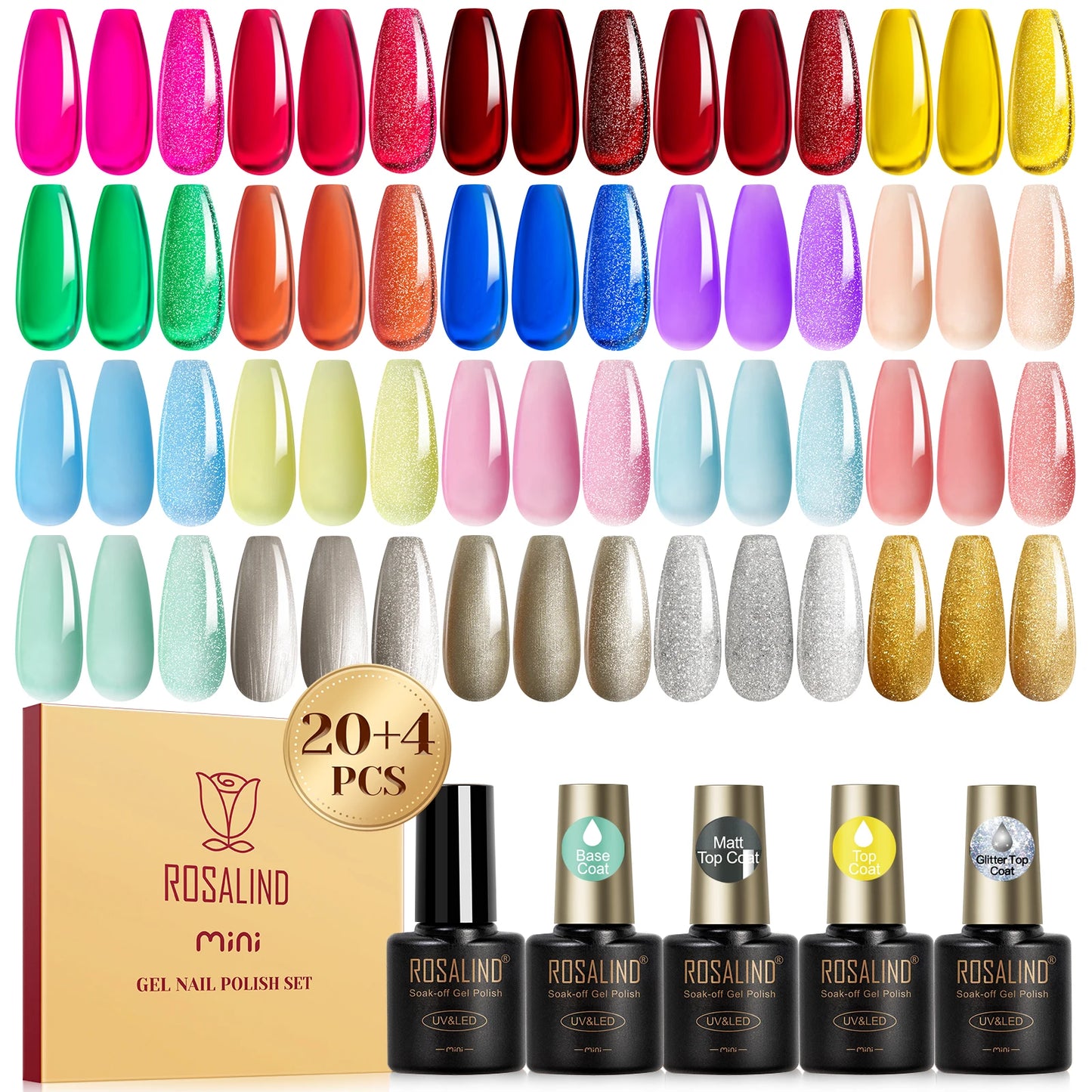 Rosalind Gel Nail Polish With Base And Top Coat 24