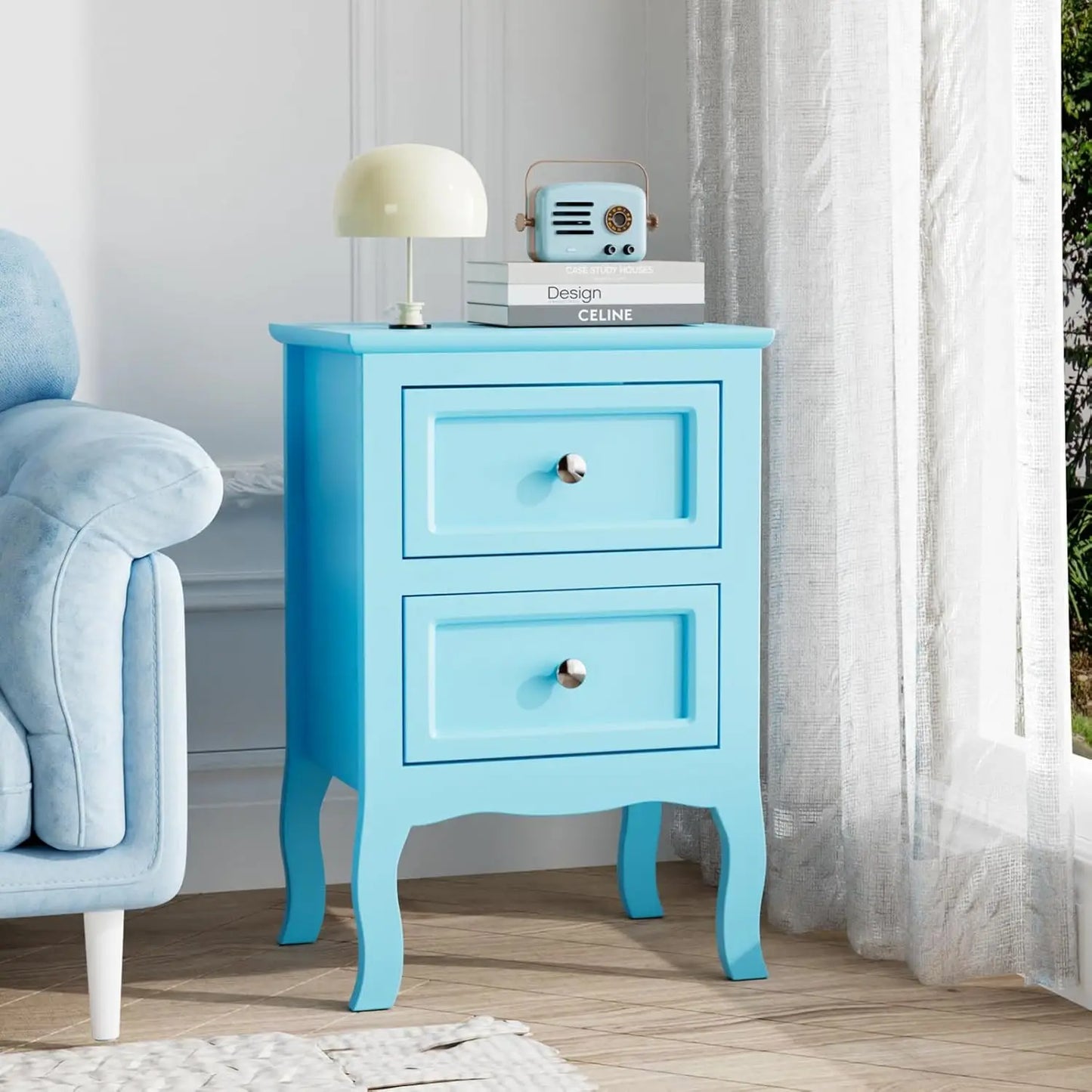 Online Goods Warehouse Bedside Tables With Two Drawers Wood