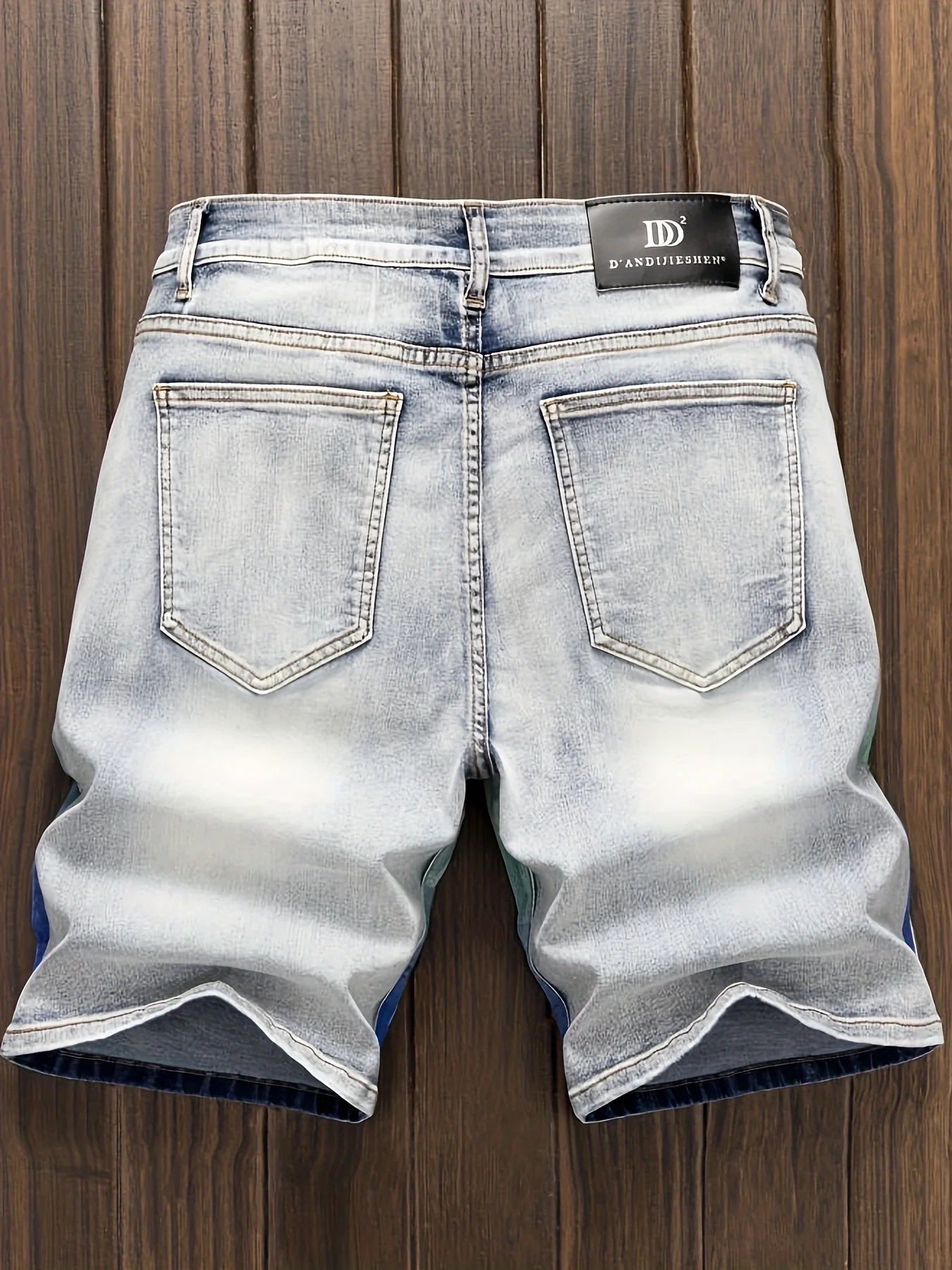 New European and American vintage Hawaiian style printed ripped jeans