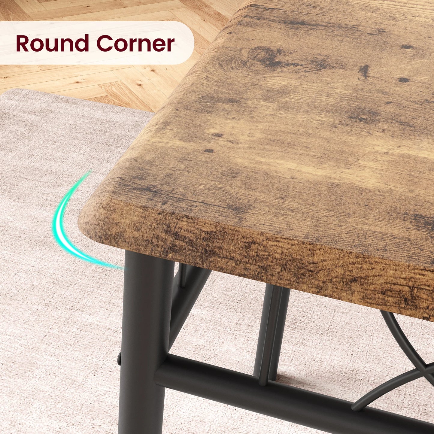 Online Goods Warehouse Dining Table Set Chairs Rustic Wood