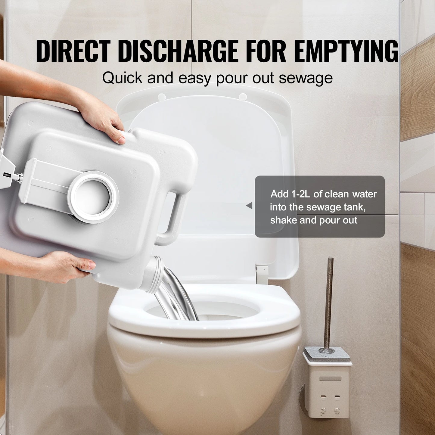 SucceBuy Portable Camping Toilet Pressurized Flush Odorless