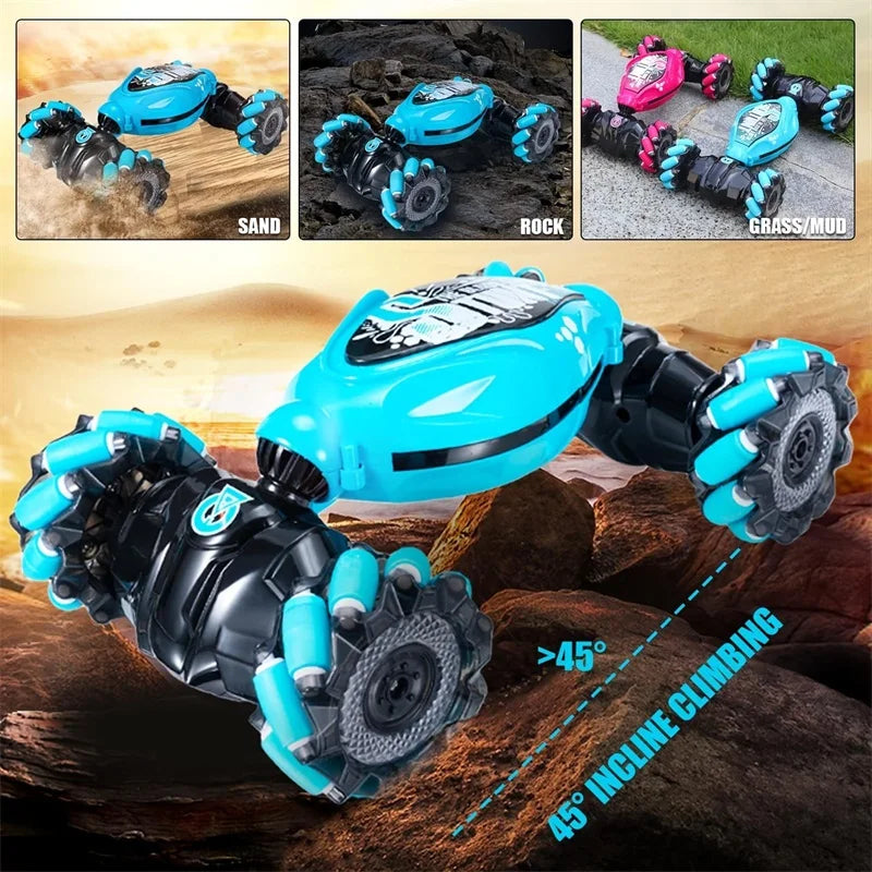 Jovow 4WD RC Drift Car Gesture Remote Stunt Toy Lights