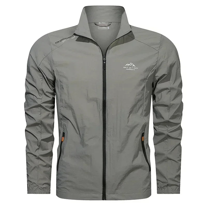 UPF100 Plus Men Windbreaker Zip Pockets UV Sun Jacket