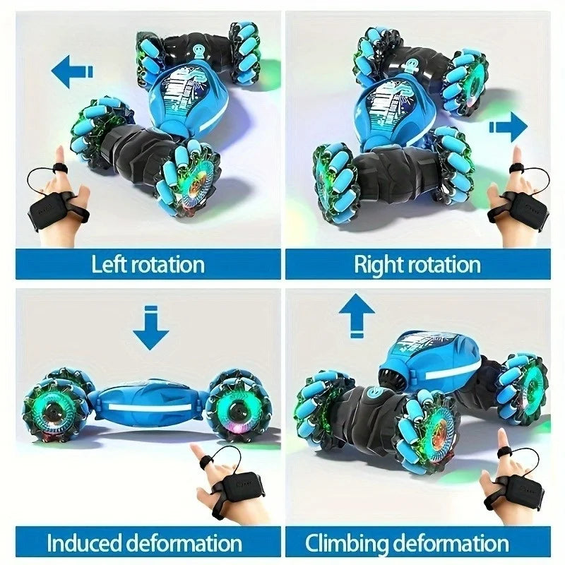 Jovow 4WD RC Drift Car Gesture Remote Stunt Toy Lights