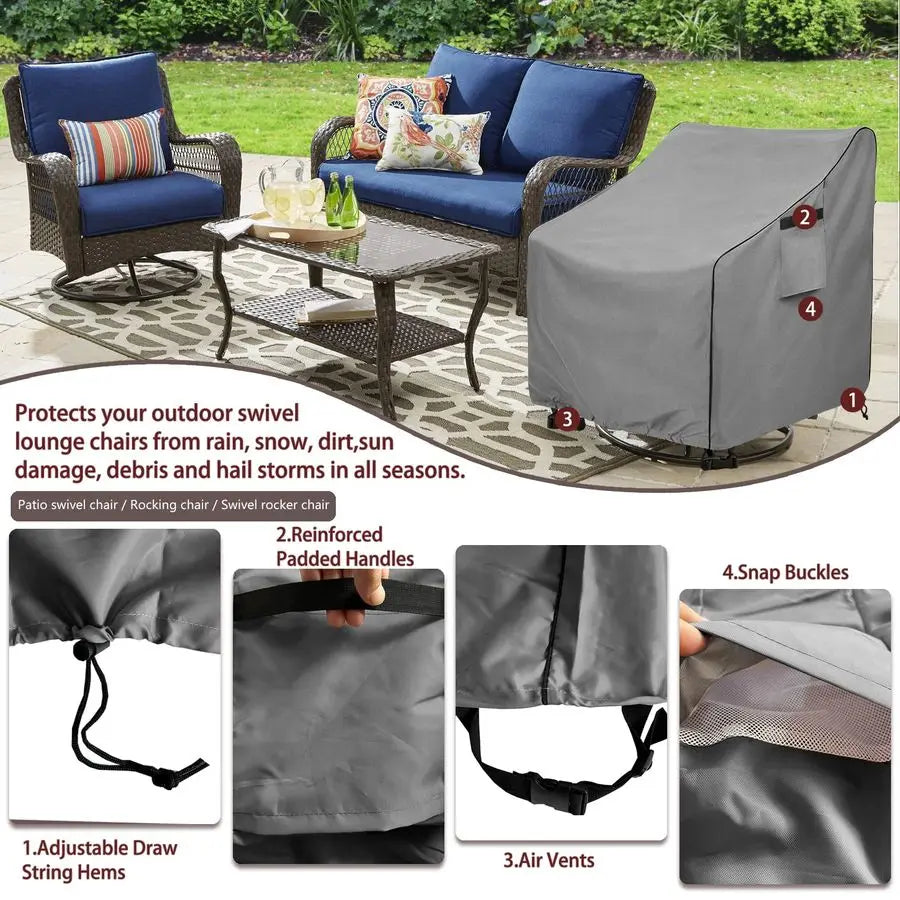 Outdoor Swivel Chair Cover 2 Pack,Outdoor Furniture Patio Chair Covers Waterproof Clearance,30 W x 34 D x 38.5 H Outdoor Lawn Pa