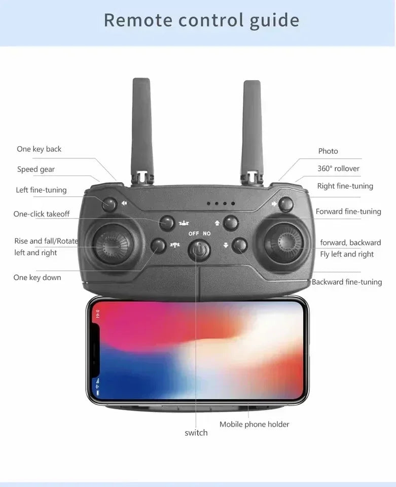 QJ RC Drone 4K Foldable FPV With 1080P UltraWide Camera