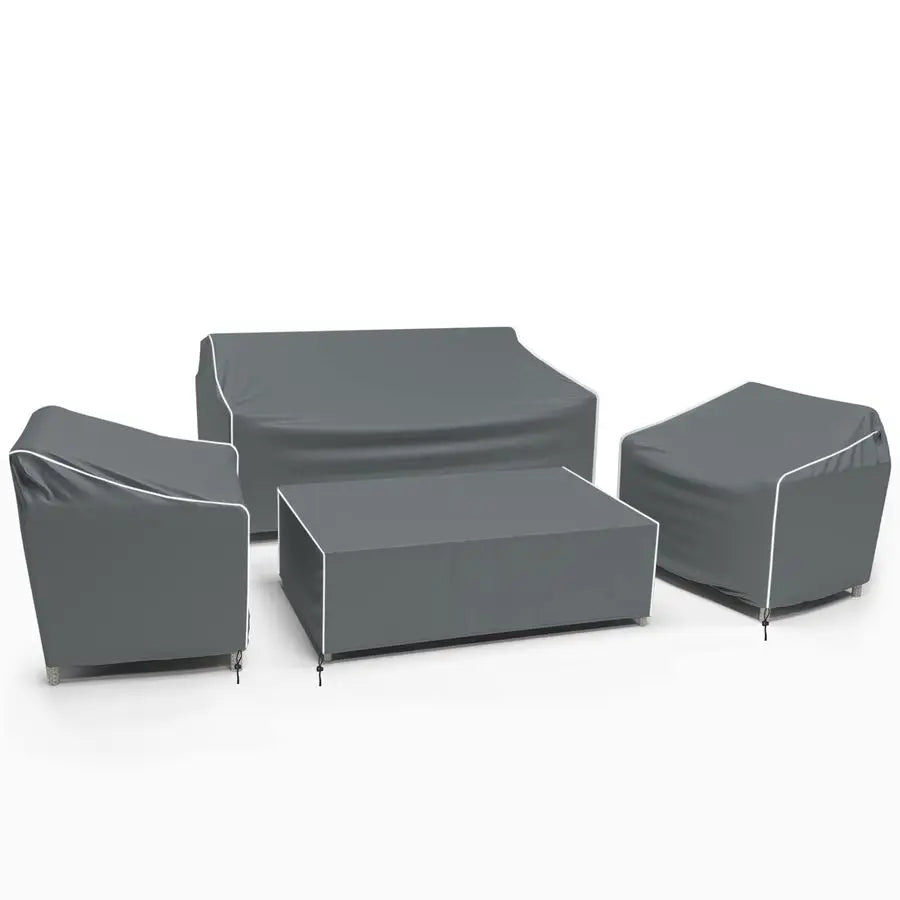 Patio Furniture Cover 4Piece Set, Heavy Dut 600D Outdoor Furniture Cover Waterproof for Lawn Patio Chairs, Loveseat and Coffe ta