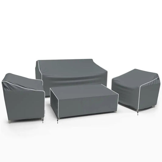 Patio Furniture Cover 4Piece Set, Heavy Dut 600D Outdoor Furniture Cover Waterproof for Lawn Patio Chairs, Loveseat and Coffe ta